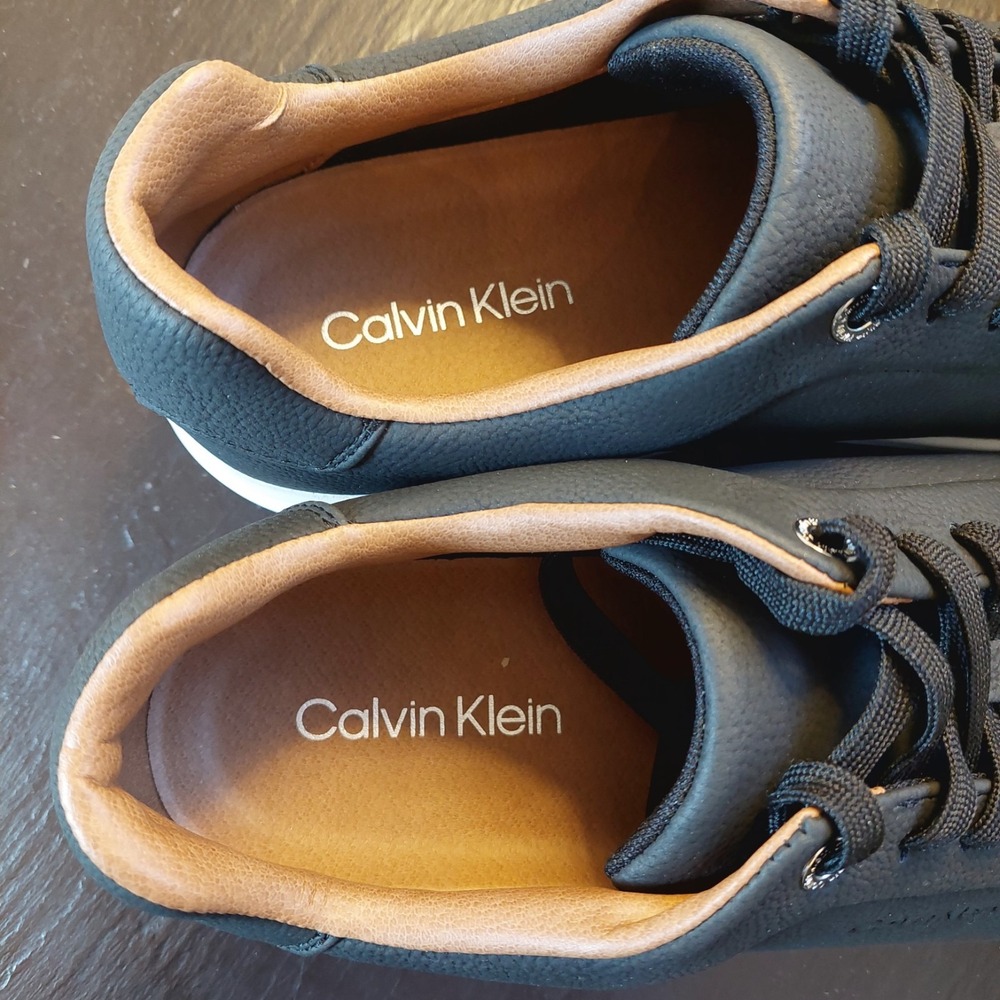 Calvin Klein Men's Wivlo Athletic Sneaker Black White & Tan Size 11.5M $109 NEW! - Picture 10 of 12